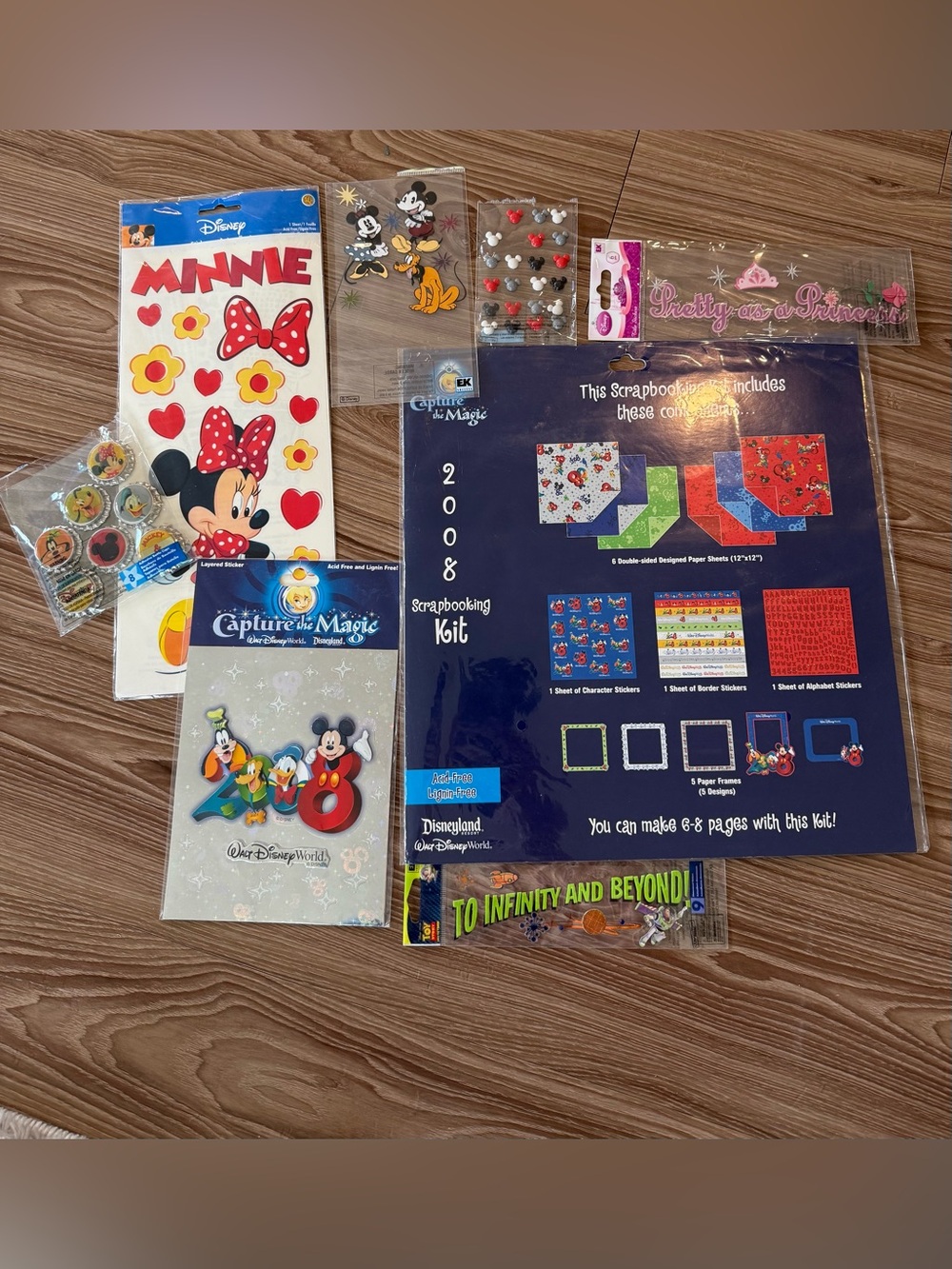 2008 Disney Scrapbook Kit + Vintage Stickers & Embellishments